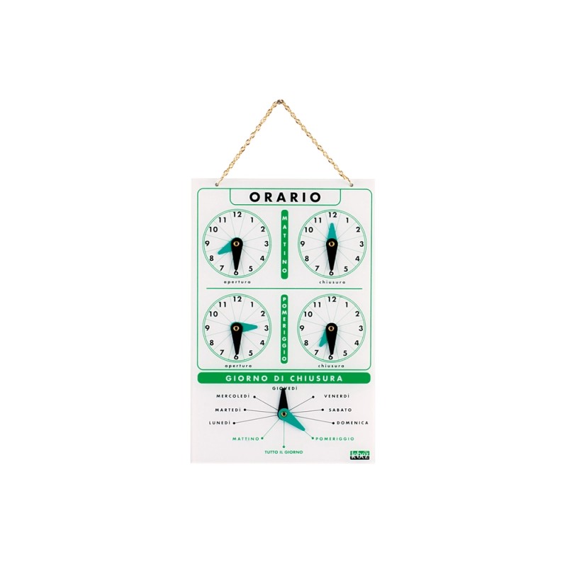 CARTELLO PLEXIGLASS ORARIO DI LAVORO REGOLABILE