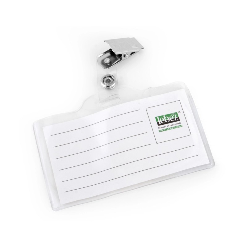 PORTA BADGE/CARTELLINO PVC CON MOLLA