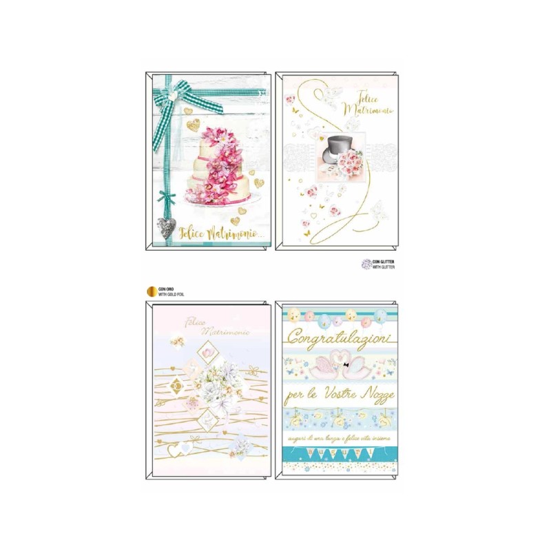 BIGLIETTI DI AUGURI SELEZIONE TOP QUALITY - cm 11,5x17 4soggetti