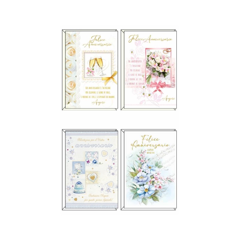 BIGLIETTI DI AUGURI SELEZIONE TOP QUALITY - cm 11,5x17 4soggetti