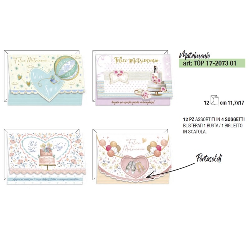 BIGLIETTI DI AUGURI SELEZIONE TOP QUALITY - cm 11,5x17 4soggetti