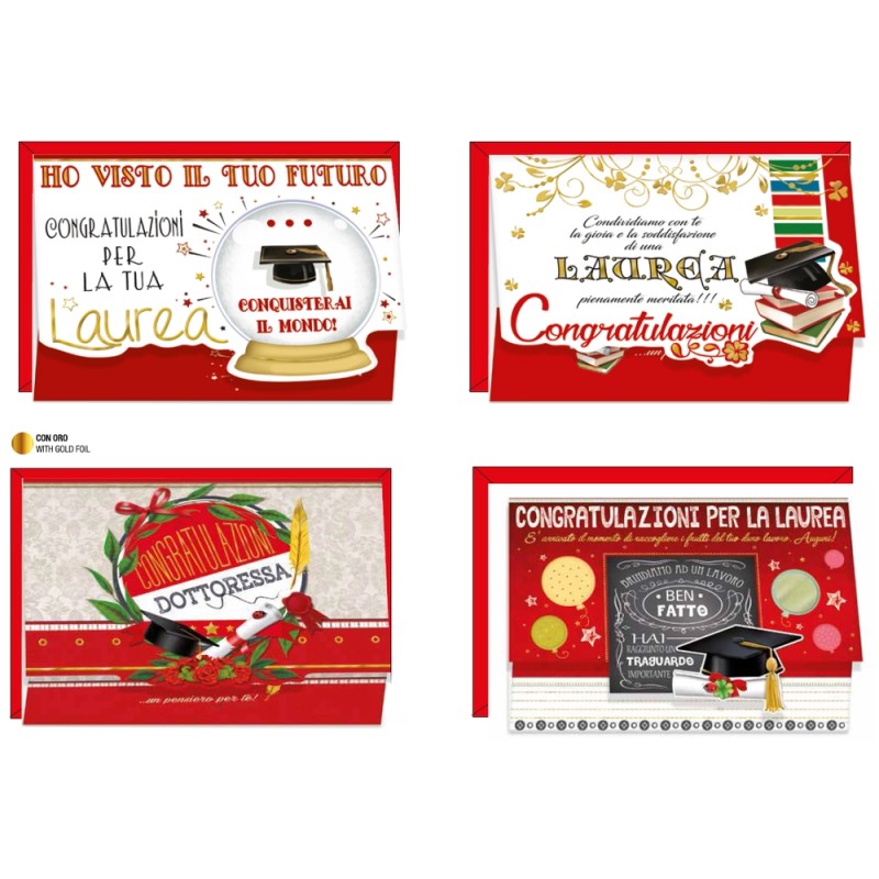 BIGLIETTI DI AUGURI SELEZIONE TOP QUALITY - cm 11,5x17 4soggetti