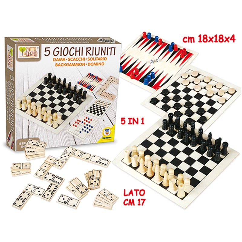 FATTO DI LEGNO - GIOCO 5 GIOCHI IN 1.