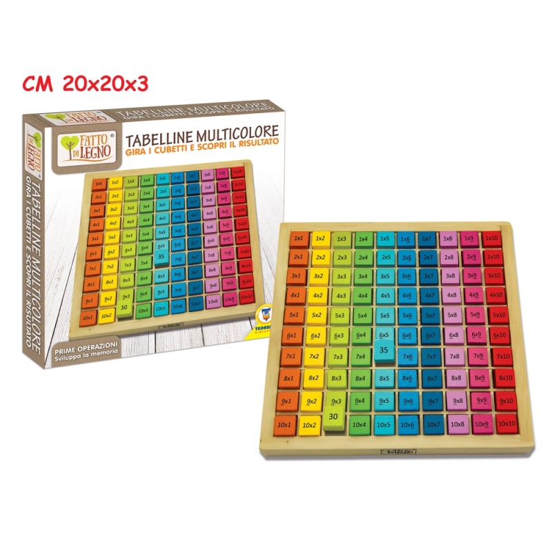 FATTO DI LEGNO - IMPARA LE TABELLINE MULTICOLOR
