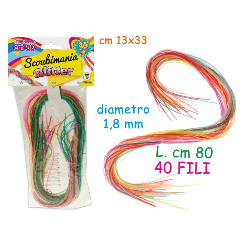TEO S - SCOUBIDOU MANIA GLITTER 40 PZ 80 CM 1,8MM
