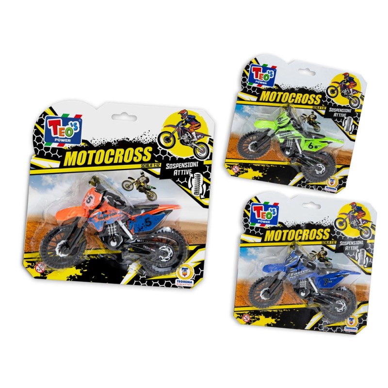 TEO S - MOTOCROSS SCALA1:12 3 COL ASS