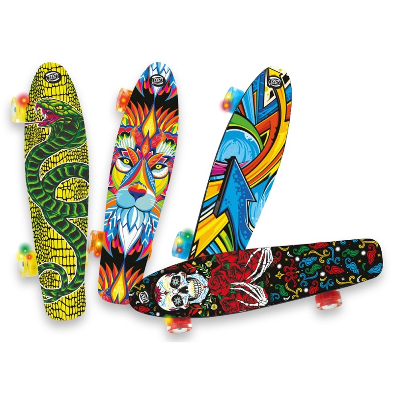 TEOSPORT - SKATEBOARD RUOTE LED MULTI ABEC-7 57 CM