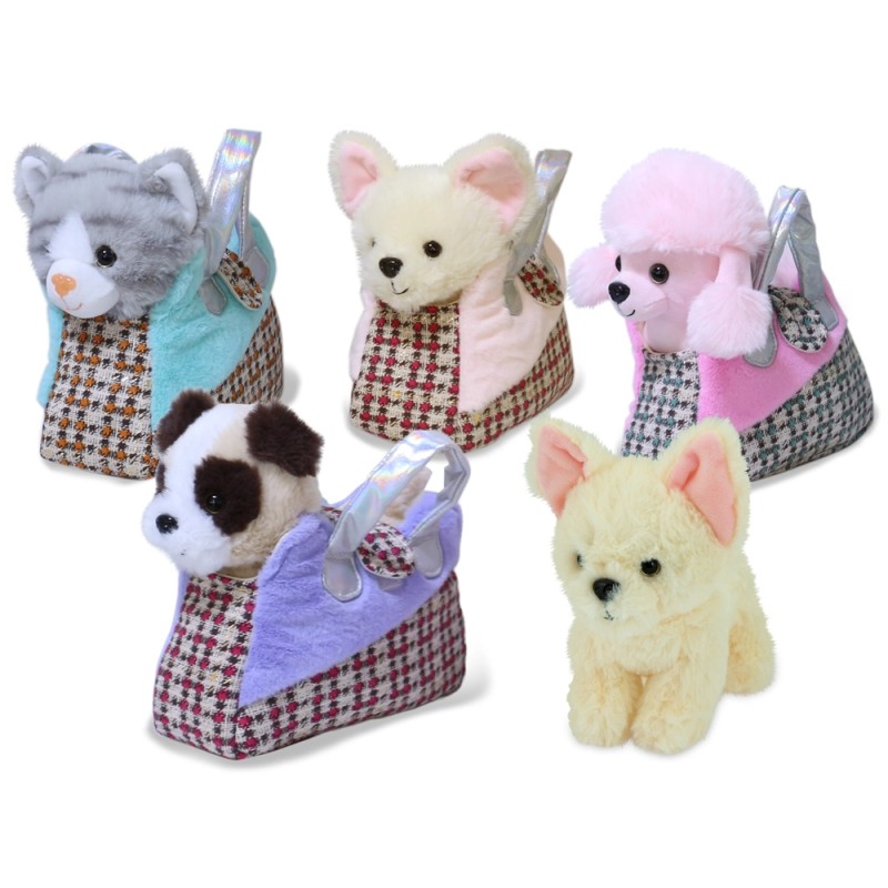 ISOLA DEI CUCCIOLI - ANIMALI IN BORSETTA 4MDL 17CM
