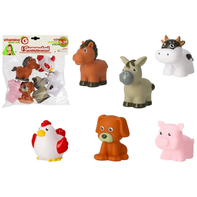 GOMMOLOSI ANIMALI FATTORIA 6PZ