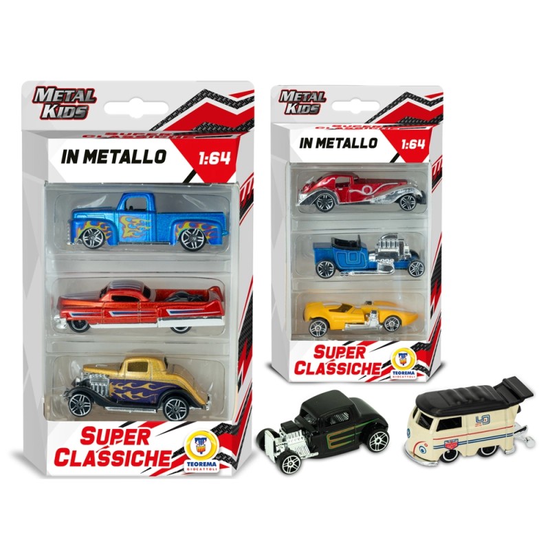 METAL KIDS - 3 AUTO AMERICAN 1:64 BLISTER 3 ASS