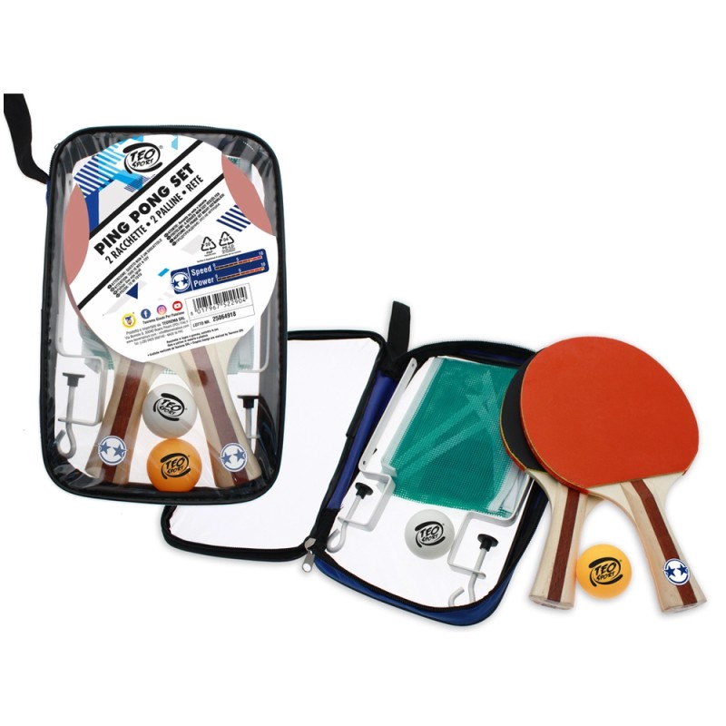 TEOSPORT - SET PING PONG 2 STELLE CON RETE