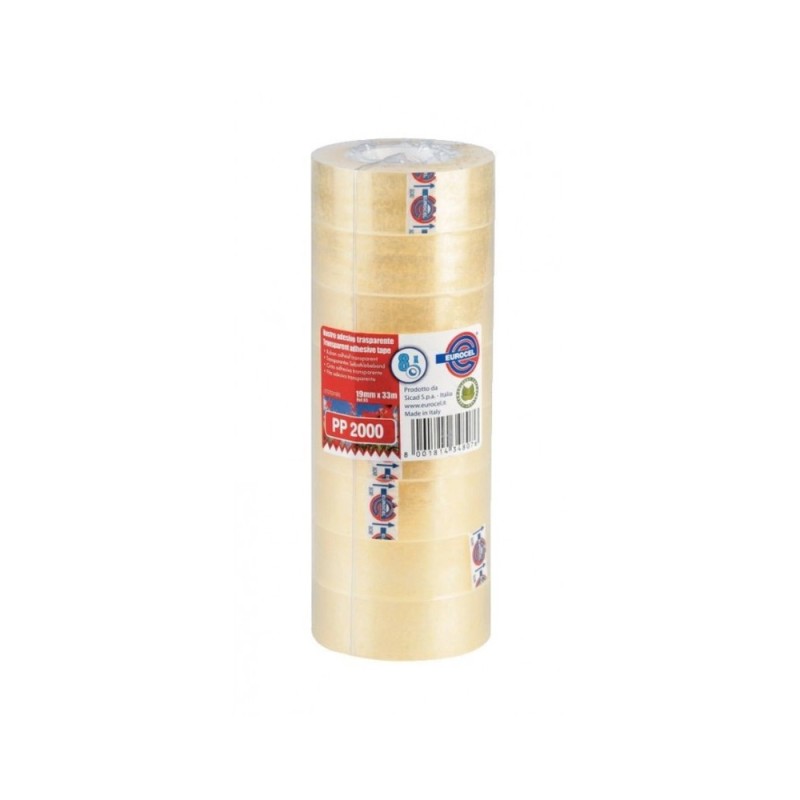 Nastro adesivo trasparente Eurocel PP2000, torre da 8 o 10 rotoli