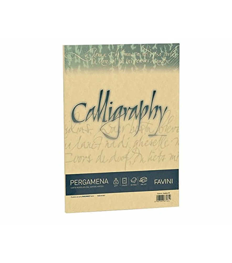 Carta Calligraphy Pergamena 190gr Fogli Oro