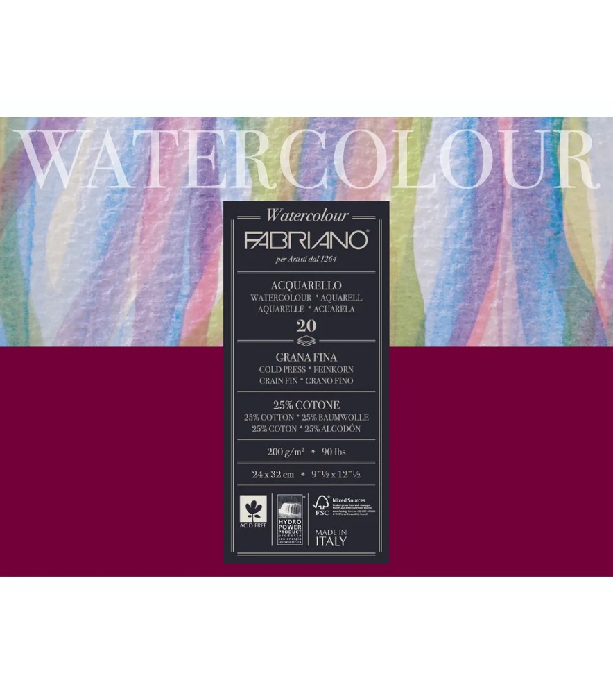 Blocco Carta da Disegno Watercolour Studio Bianco
