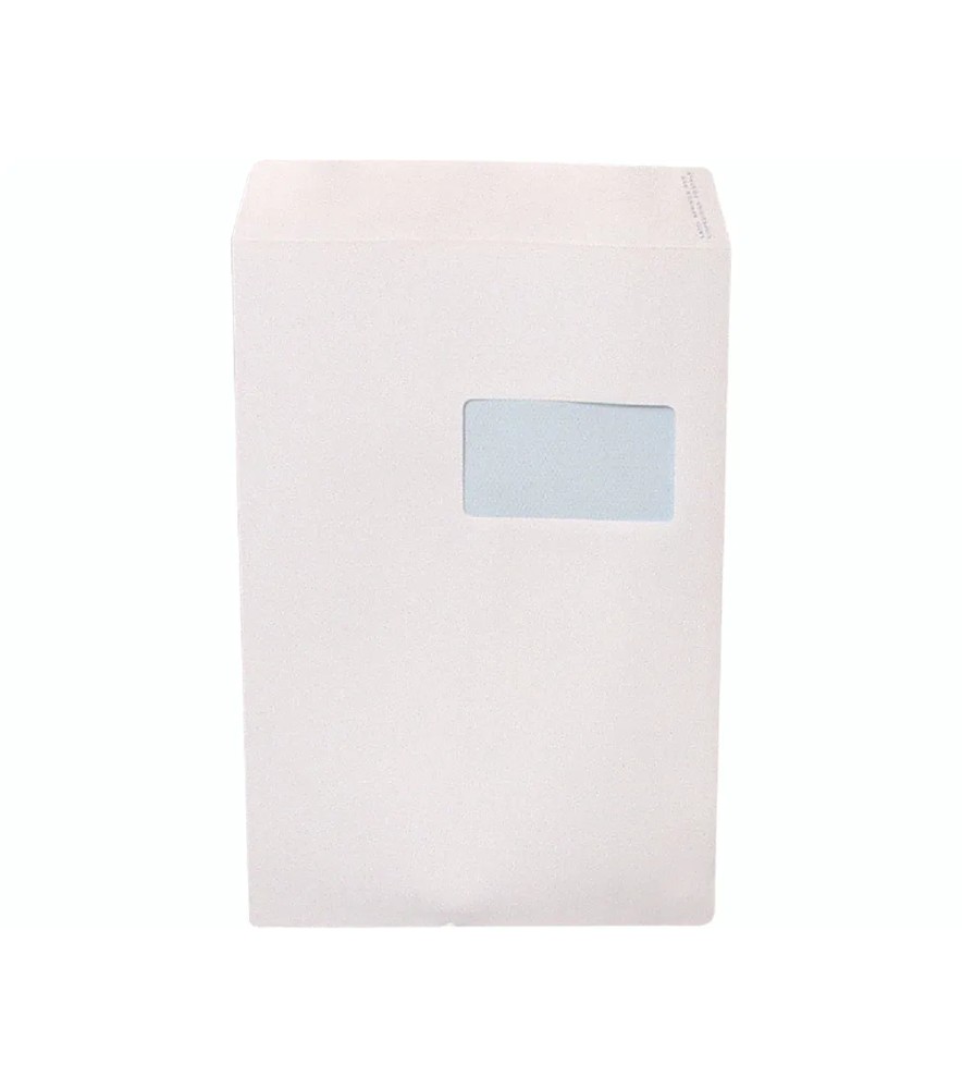 Buste Sacco con Finestra Bianco Taglio Quadro Adesiva