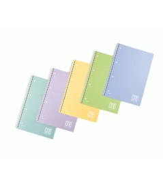 One Color Polipropilene Pastello a 4 Fori 160 pagine 80gr Quadern