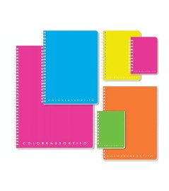 Colore assortito Quaderno Spiralato in Ppl senza Fori 160 pagine 8