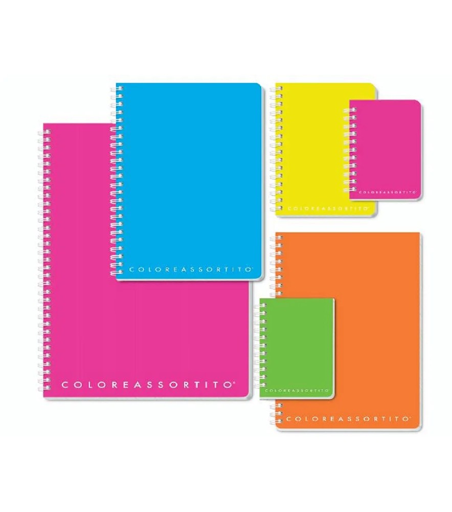 Colore assortito Quaderno Spiralato in Ppl senza Fori 160 pagine 8