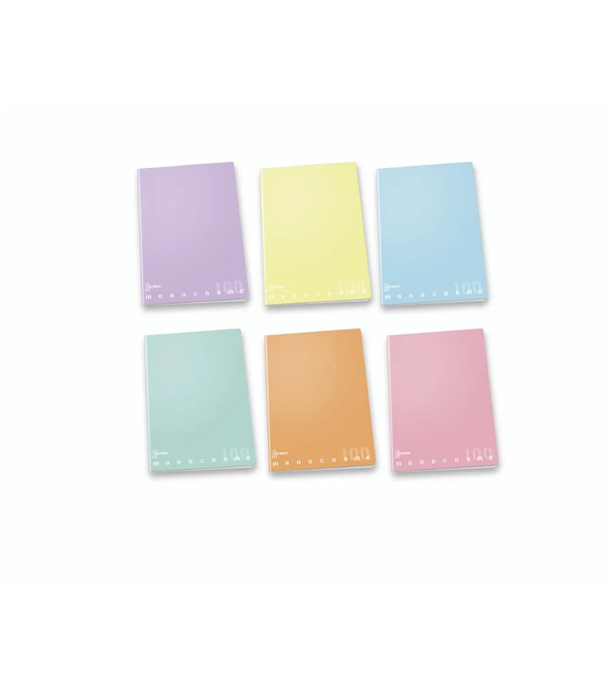 Maxi Quaderno Monocromo Pastel Alta Foliazione 96 pagine 100gr P.