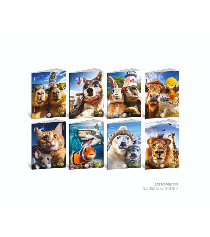 Maxi Quaderno Alta Foliazione Animal Selfie 100 pagine 100gr P.m.