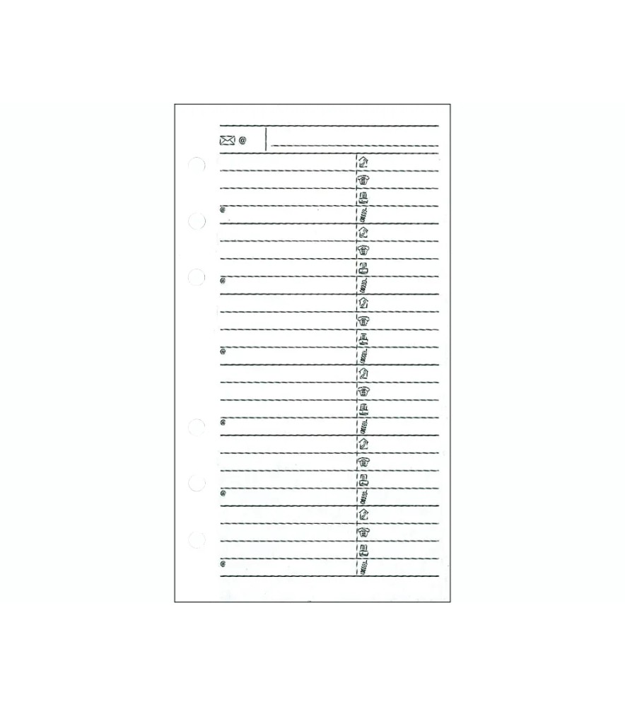Ricambio Organizer Fogli per Rubrica