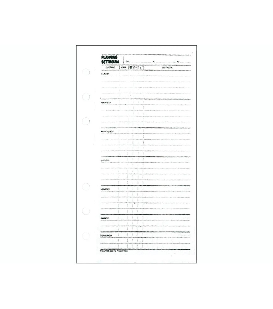 Ricambio Organizer Piano Settimana