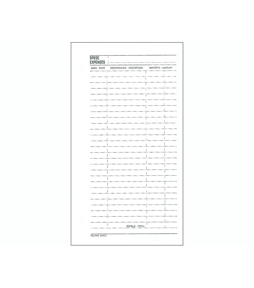 Ricambio Organizer Spese