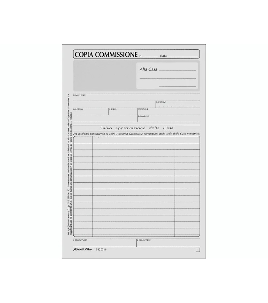 Blocco Copia Commissioni 215 x 297mm