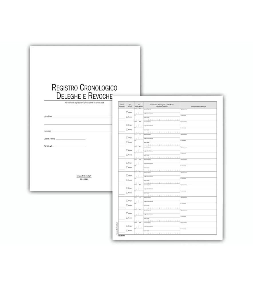 Registro Cronologico Deleghe/revoche 310 x 245mm