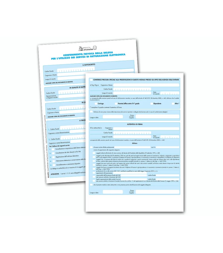 Conferma/revoca Utilizzo Servizi di Fatturazione Elettronica