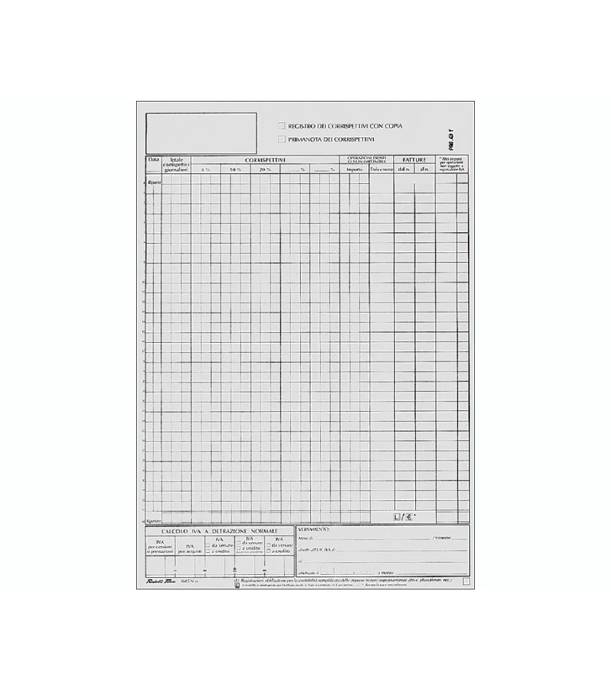 Blocco Corrispettivi 245 x 297mm