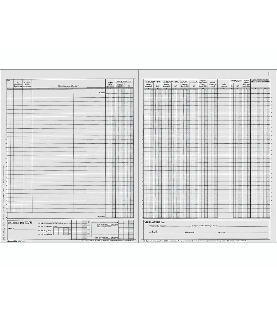 Registro delle Fatture Emesse 245 x 310mm