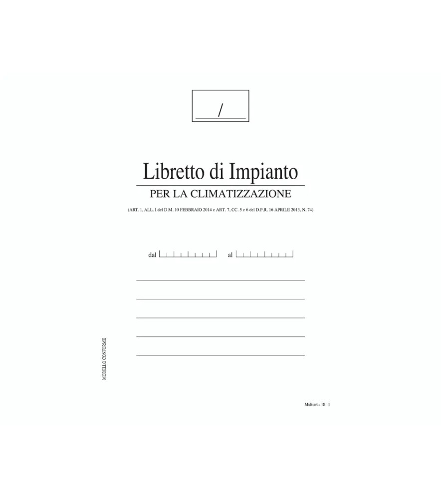 Libretto Impianto Climatizzazione 297x210mm