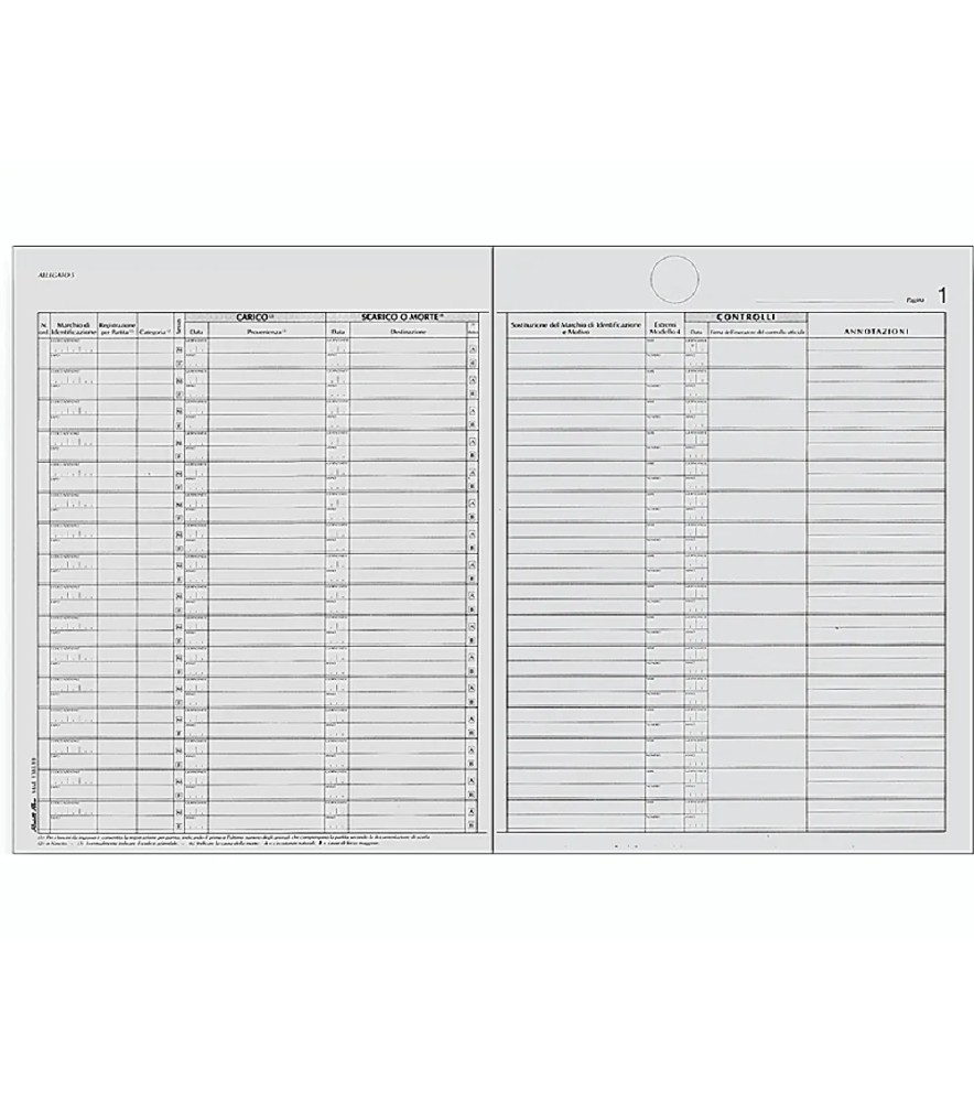 Registro Carico e Scarico Animali Allev. 240 x 315mm Ovini