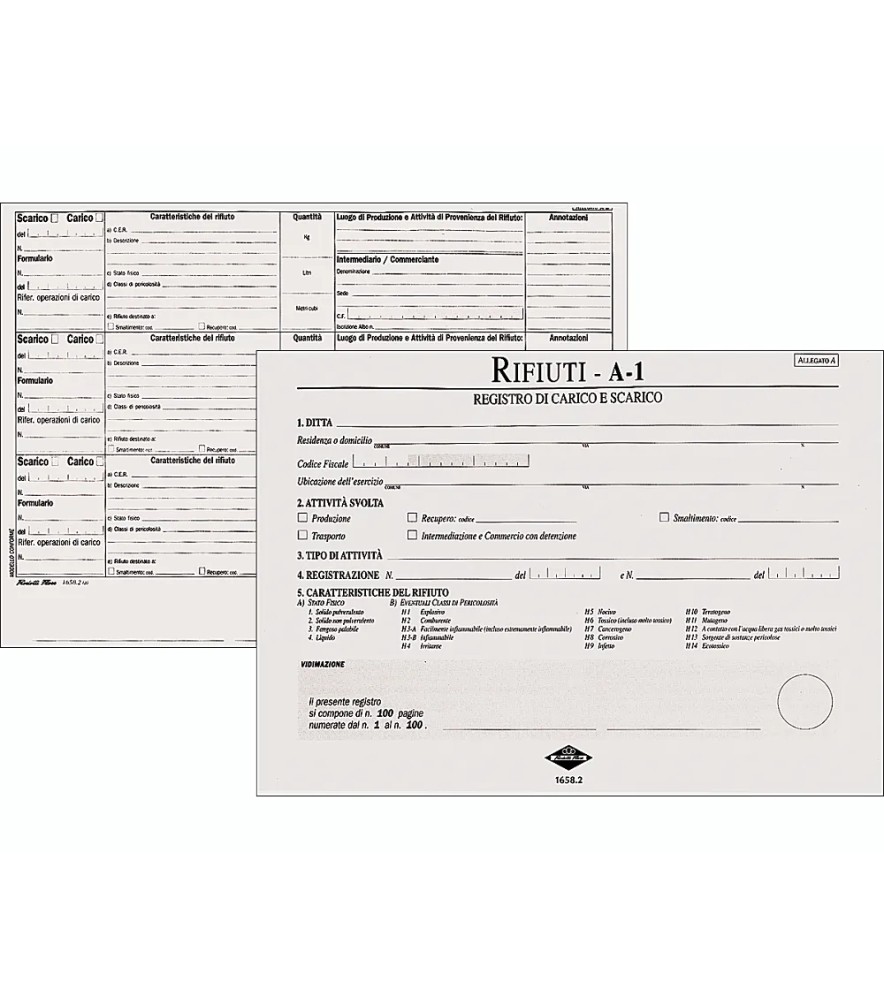 Registro Carico Scarico Rifiuti 297 x 215mm