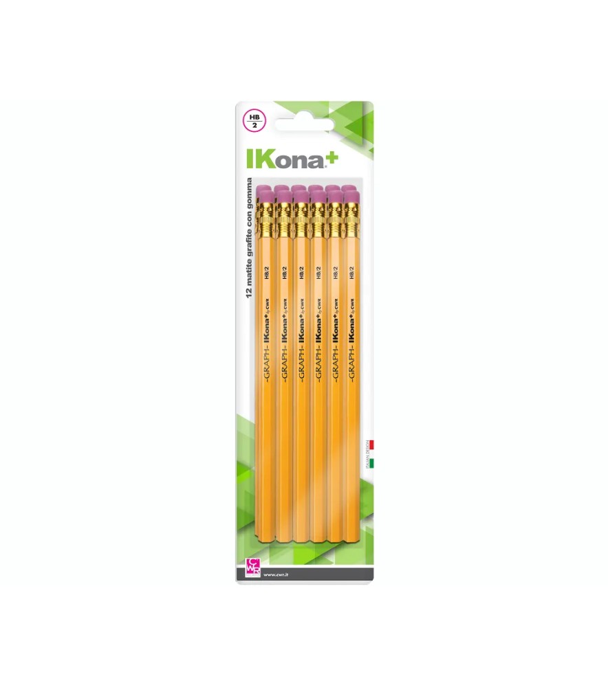 Matita con Gommino Esagonale Blister 12 pezzi