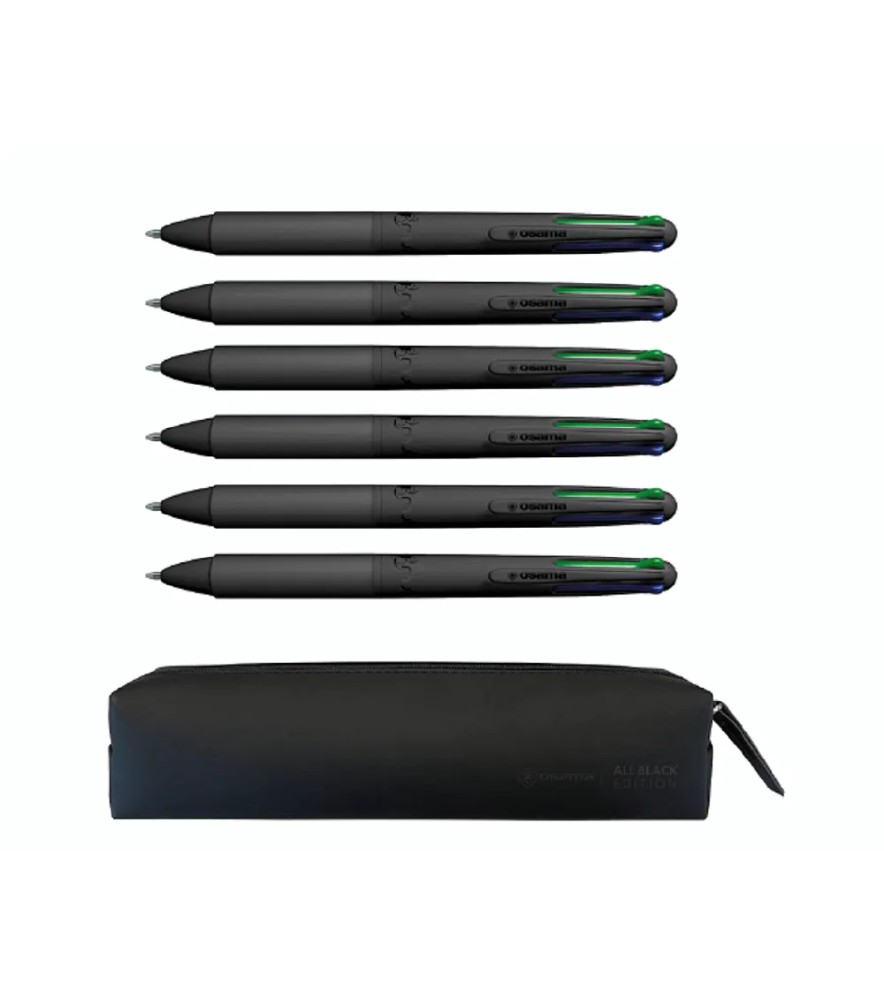 Penna a Sfera 4multi 4 Colori Permanente All Black