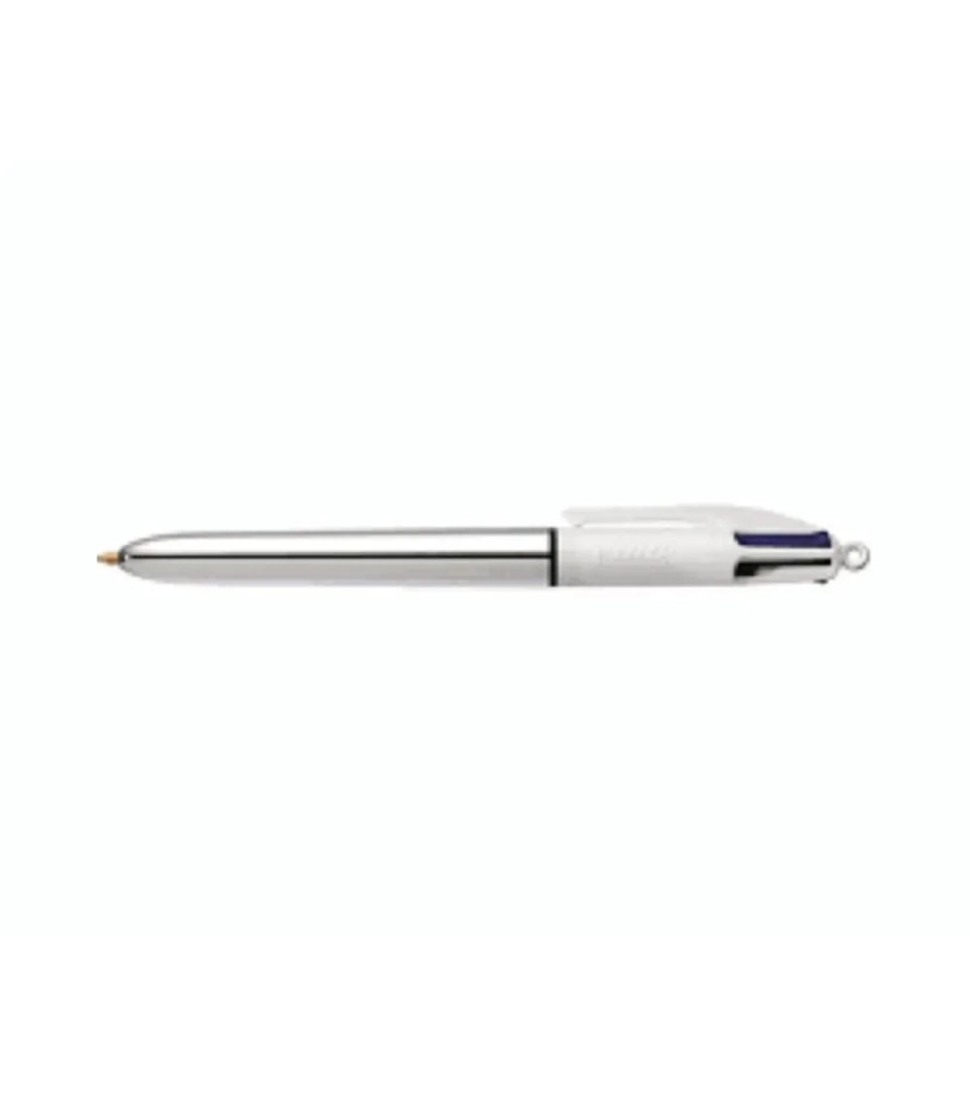 Penna a Sfera a Scatto 4 Colori Shine Silver Permanente
