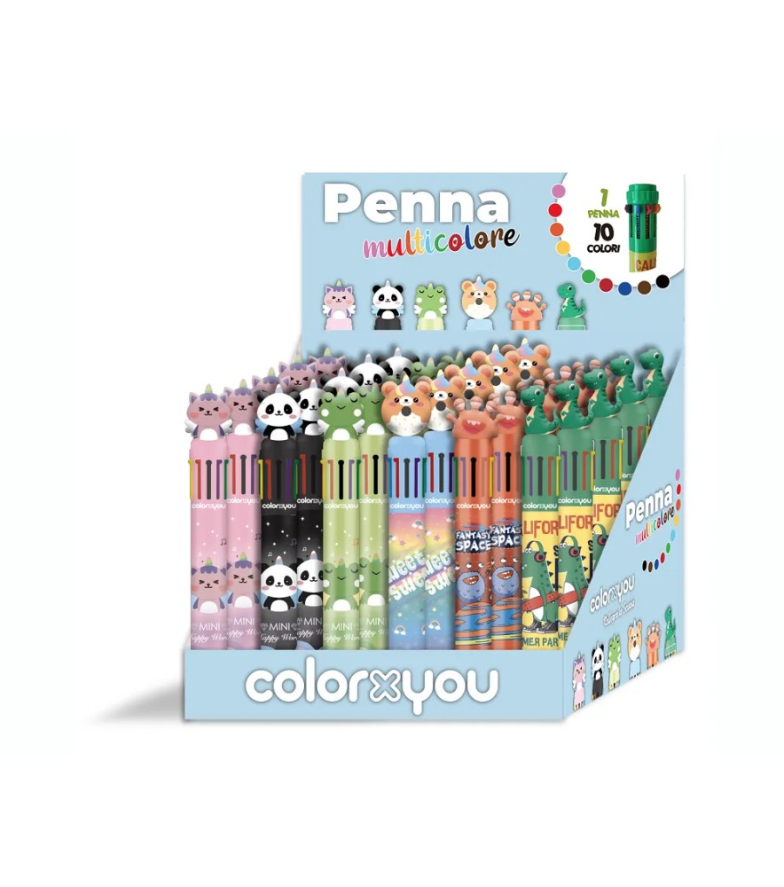 Penna a Scatto 10 Colori