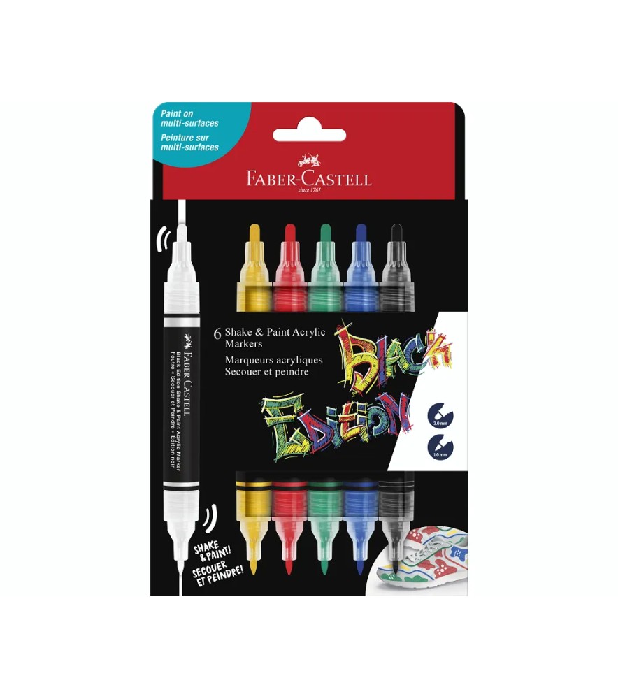 Marcatore Acrilico Shakers&paint Doppia Punta Black Edition