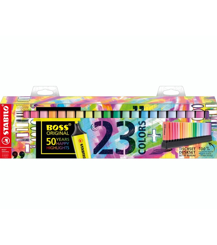 Evidenziatore a Penna Stabilo Boss Desk Set Fluo e Pastello