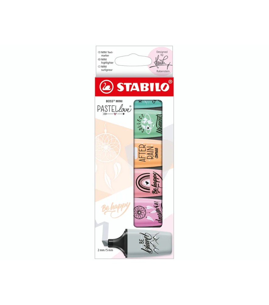 Evidenziatore a Penna Stabilo Boss Mini Pastel Love