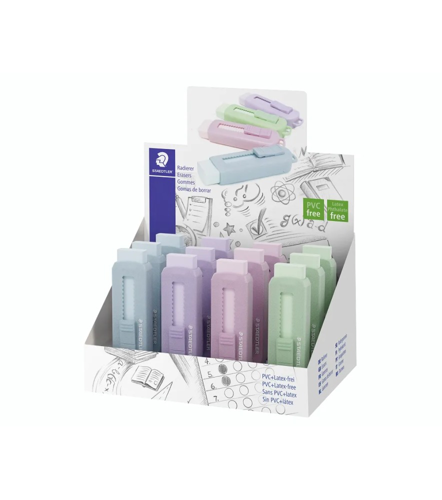 Gomma Eraser C/portagomma a Scorrimento Pastello