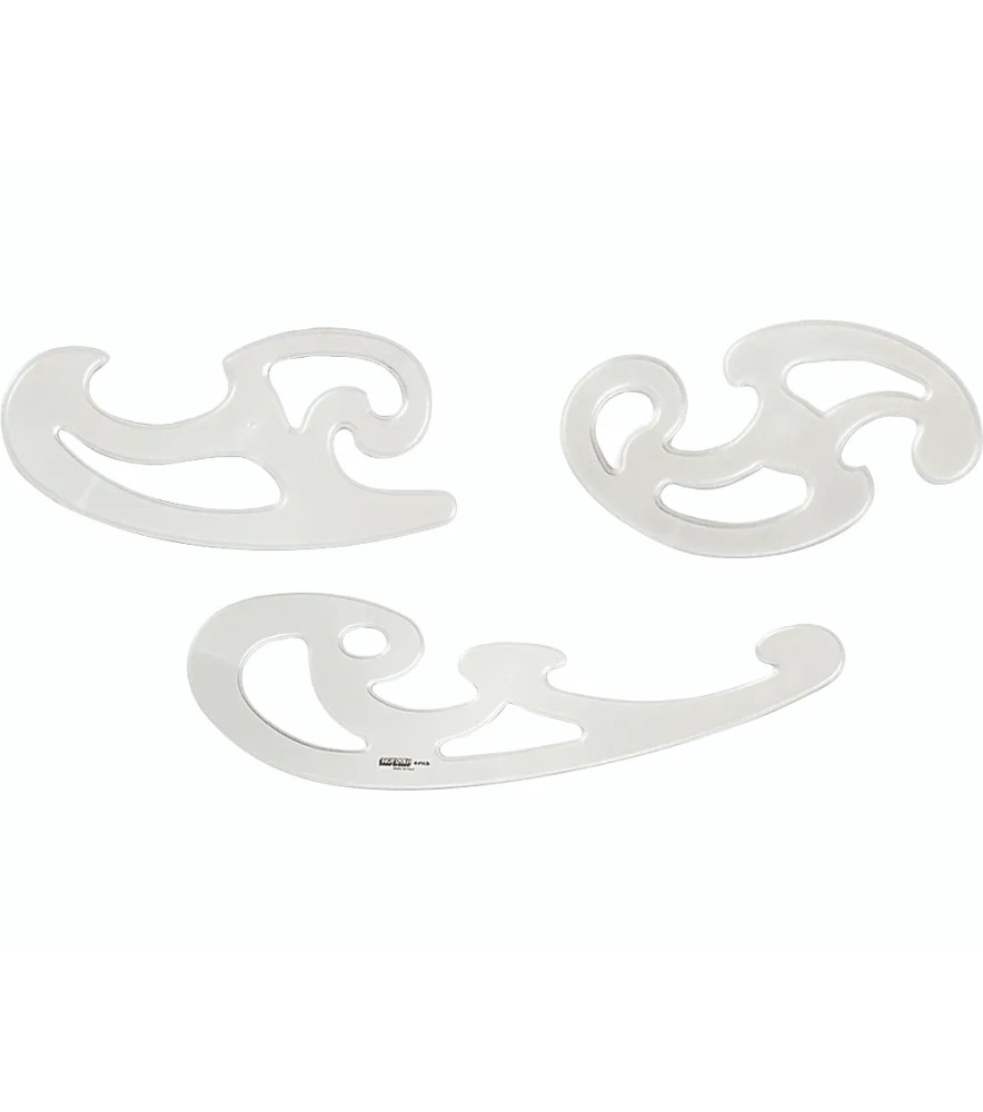 Curvilinee Plastica Set 3 pezzi