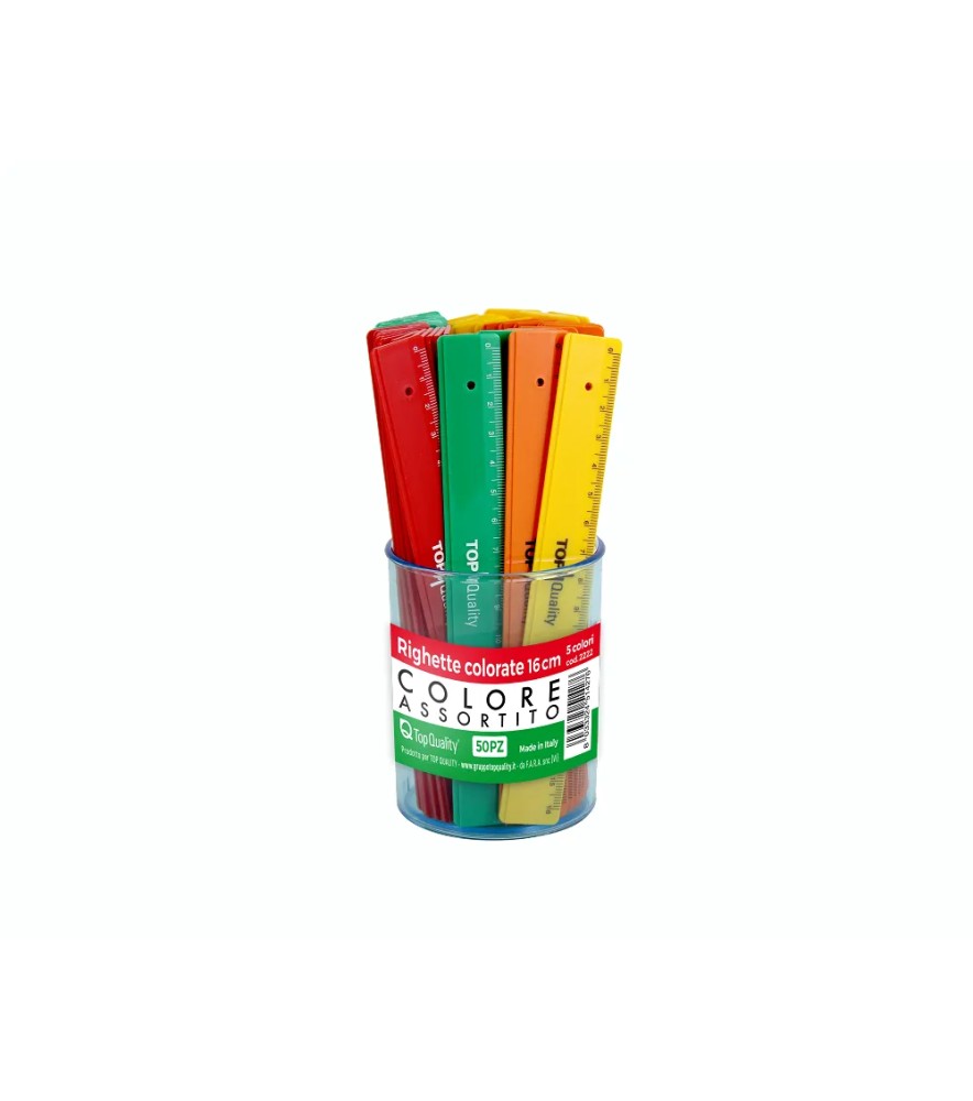 Barattolo Righelli 16 Cm Plastica Barattolo da 50 pezzi