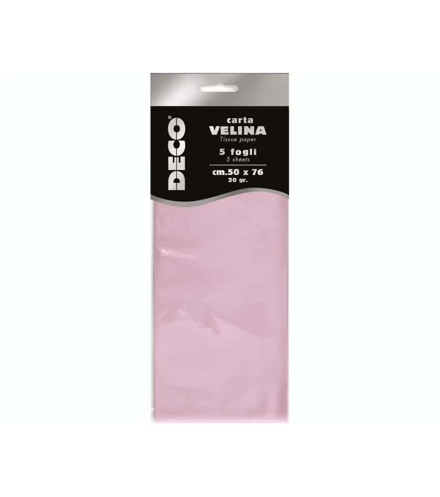 Carta Velina 20gr Rosa Busta 5 fogli