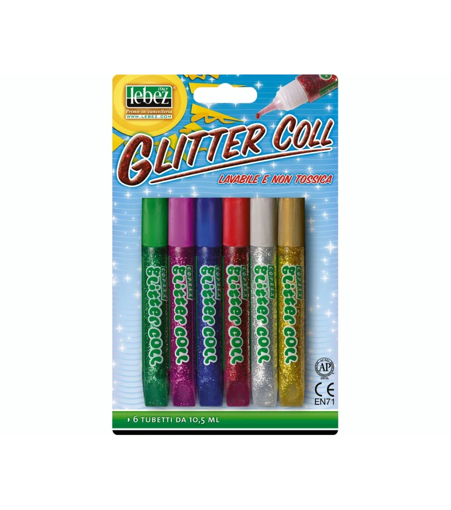 Colla Glitter Tubetto 6 pezzi