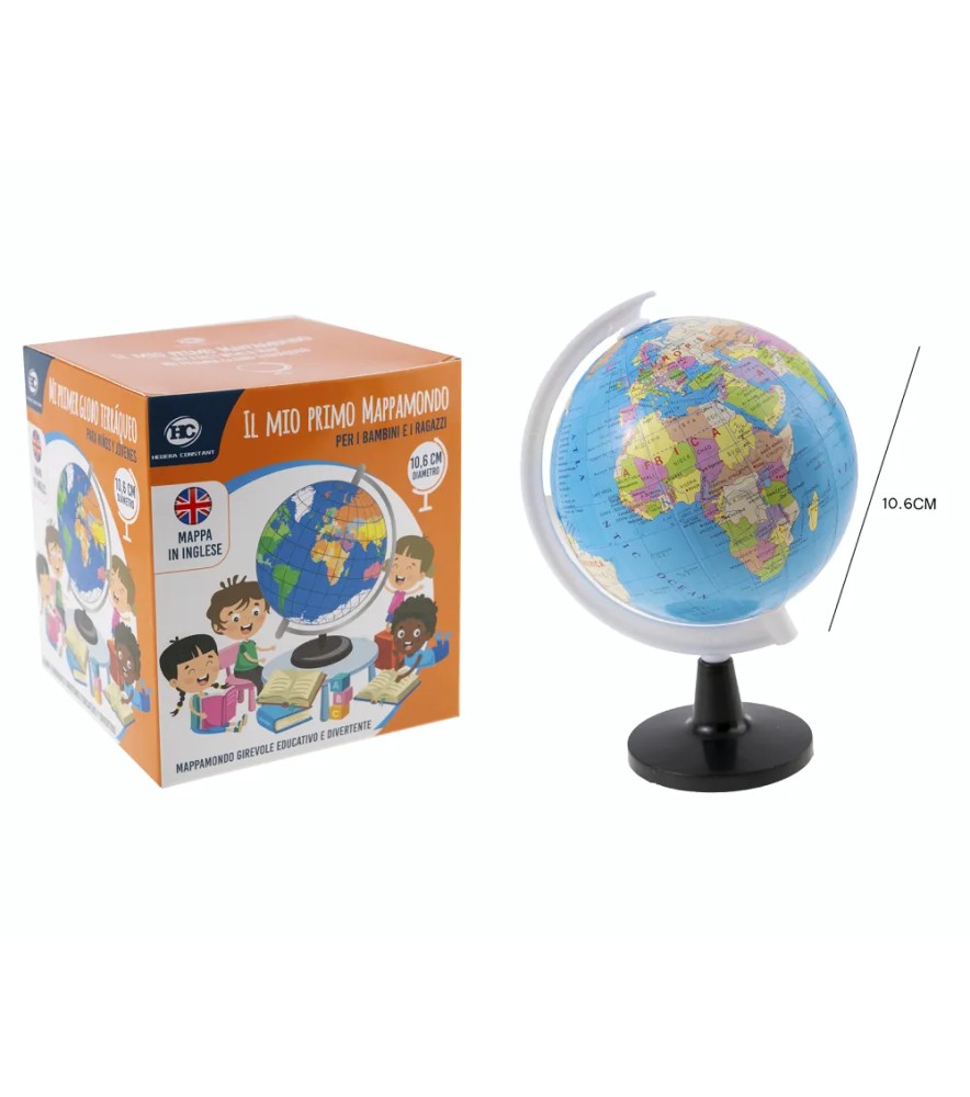 Mini Globo Mappamondo Girevole in Plastica
