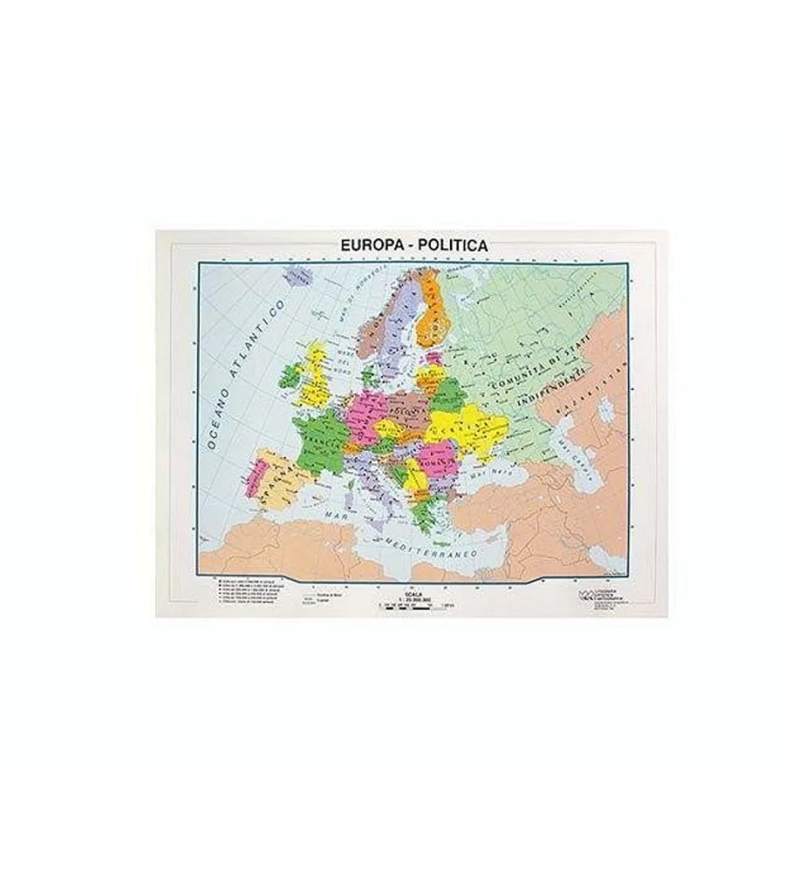 Cartine Geografiche Didascalia Fisica Politica Cm.21x29,7