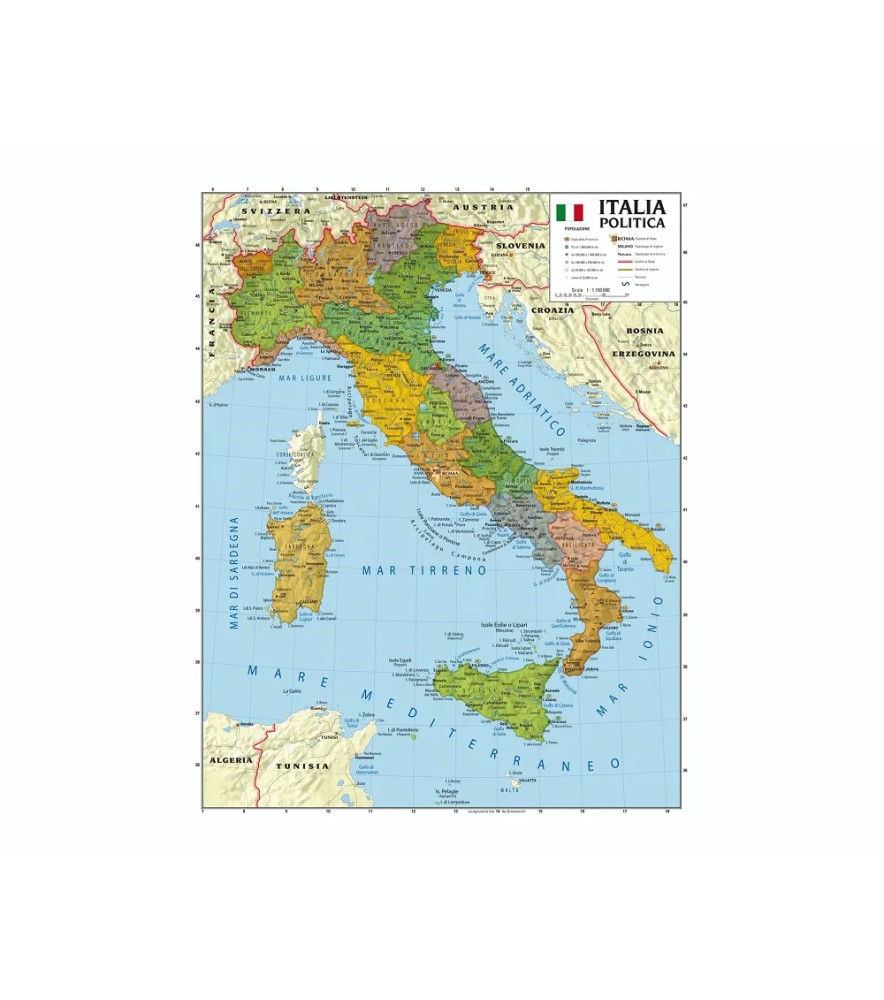 Cartina Geografica Muro Telata Aste Metalliche